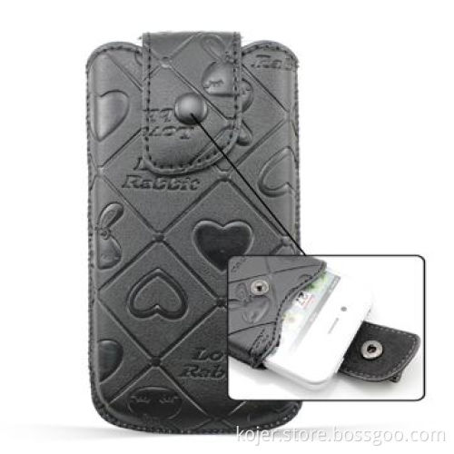 PU Leather Case with Retractable Pull-tab, Suitable for Apple's iPhone 4